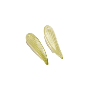 Pendentifs gouttes en verre vert clair en forme de feuille de bambou pour bijoux DIY