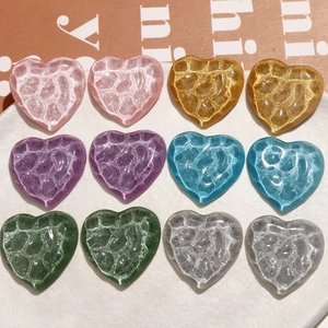 Heart Resin Cabochon Water Ripple Glitter DIY Scrapbooking Accessories For Phone Case Jewelry Making Handmade Craft Decor