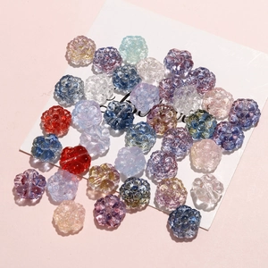 Colorful translucent five-petal flower beads for DIY jewelry and handmade bracelets