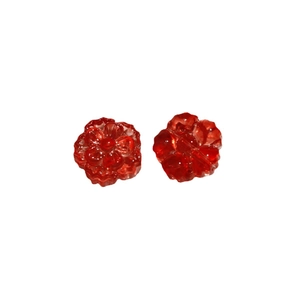 Translucent red acrylic double-layer five-petal flower beads for DIY jewelry making