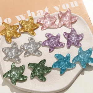 Charmantes étoiles de mer en résine pailletée multicolores pour accessoires DIY