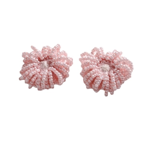 Ciondoli a fiore con perline rosa fatti a mano per creazione di gioielli fai da te