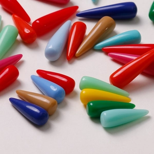Colorful glossy resin teardrop charms for DIY earring and jewelry making projects