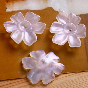 Perles fleurs à 5 pétales dégradé rose irisé AB pour la création de bijoux DIY