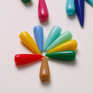 Vibrant candy colored resin teardrop beads for DIY jewelry and earring making