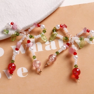 Handmade sweet bow earrings with imitation pearls and colorful beads for women