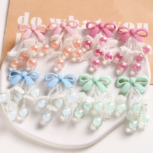 Handmade Woven Bowknot Bead Tassel DIY Jewelry Accessories For Earrings Hairclips Phone Case Decoration Sweet Women Girls