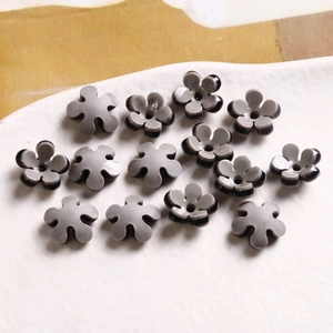 DIY colorful acrylic flower charms in grey and black for jewelry and hair accessories