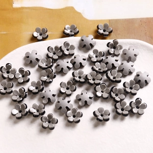 Acrylic Five-Petal Flower Beads Two-Tone Floral DIY Jewelry Making Accessories For Earrings Phone Case Decoration