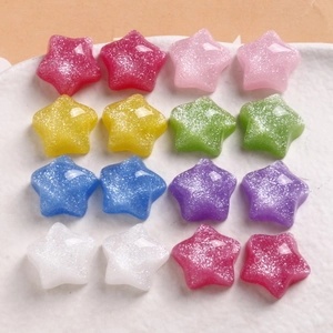 DIY Glitter Resin Star Patches Shimmering Jelly Flatback Charms For Earring Making Phone Case Decor Scrapbooking Jewelry Findings