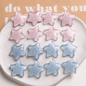 Macaron Candy Color Star Resin Charms With Glitter For DIY Earrings Hair Accessories Phone Case Jewelry Making Pendants
