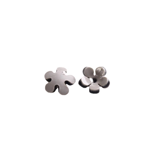 Two-tone acrylic five-petal flower charms in grey and black for DIY craft accessories