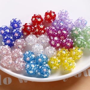 Colorful faceted glass beads with white flower accents for DIY jewelry making