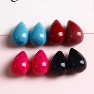 Elegant teardrop DIY jewelry accessories in blue, red, pink and black for earrings