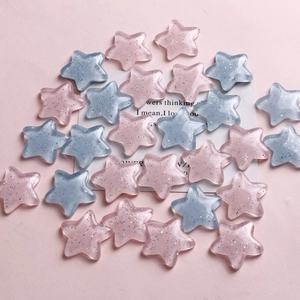 Macaron pastel resin star charms with glitter sequins for DIY crafts and jewelry