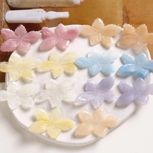 DIY Resin Five-Petal Flower Patches Matte Gradient Botanical Flower Charms For Jewelry Making Phone Case Handmade Accessories