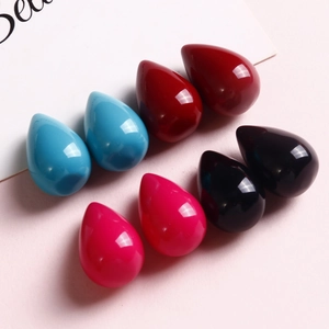 Elegant glossy waterdrop DIY pendants in blue, red, pink, and black for jewelry