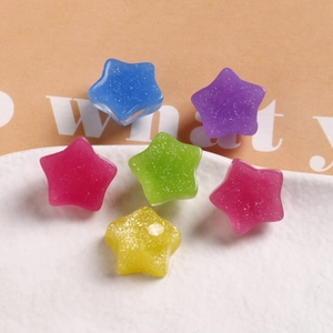 Colorful resin glitter star charms for DIY earrings and phone case accessories