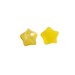 Sparkly yellow resin star charms with gold glitter for DIY earrings and phone cases