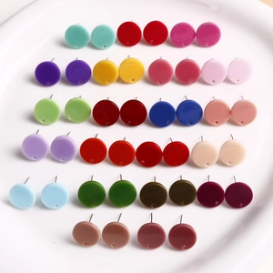 DIY Acryl Runde Herz Ohrstecker Mit Aufhängeloch Zubehör Polierte Bunte Handgefertigte Ohrring Komponenten Für Schmuckherstellung