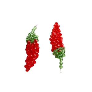 Handcrafted red chili-shaped glass bead pendants for DIY earrings and jewelry making