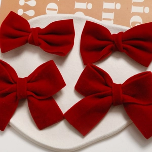 Fiocchi vintage in velluto bordeaux per accessori capelli fai-da-te e fermagli
