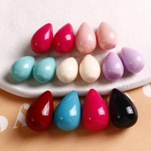 Vibrant resin teardrop charms for jewelry making in multiple glossy colors