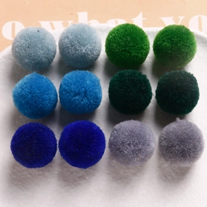 Set of 12 colorful 20mm plush pom pom balls for DIY jewelry and craft making