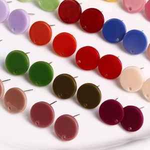Farbenfrohe runde Acryl-Ohrstecker mit Löchern für DIY-Schmuckherstellungszubehör