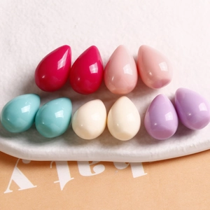 Polished teardrop resin beads in multiple colors for DIY jewelry making and earrings