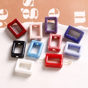 Perles rectangulaires en céramique colorée avec finition émaillée pour bijoux DIY