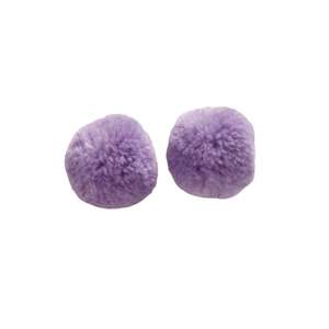 Set of two 20mm light purple faux fur plush balls for DIY earrings and hair accessories