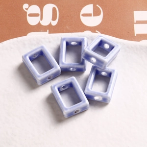 Macro de perles en céramique marbrée lavande rectangulaires creuses pour bijoux artisanaux