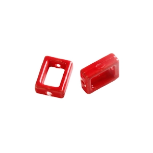 Perles en céramique rouge brillant de forme rectangulaire pour création de bijoux DIY