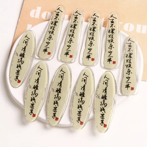 Acrylic hairpins with Chinese calligraphy and red seal in creative modern style