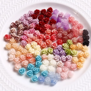 Cuentas con Forma de Flor de Rosa de Polvo de Concha Brillante para Hacer Joyas DIY Pendientes Accesorios para Mujer