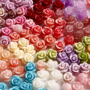 Mezcla de cuentas de rosas de resina coloridas para joyería DIY y accesorios