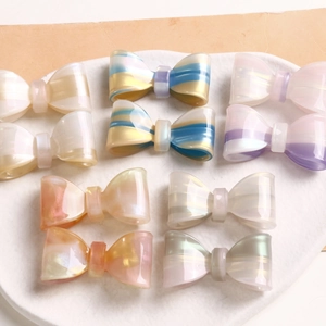 Acetate Glitter Holographic Bow DIY Hair Accessories Parts For Women Handmade Hairclips Jewelry Patch Headwear Decor