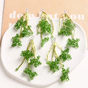 Accessoires de Bijouterie DIY Gland de Fleurs Tissé à La Main Perles en Verre Acrylique Matériel Pour Boucles d'Oreilles