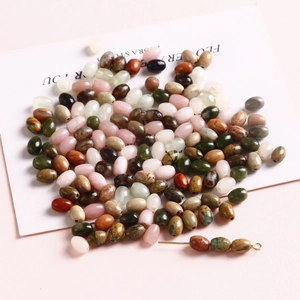 6mm oval natural stone beads for DIY jewelry making in various Morandi colors