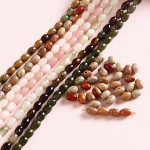 Mixed color 6mm oval natural stone beads for DIY handmade jewelry and craft accessories