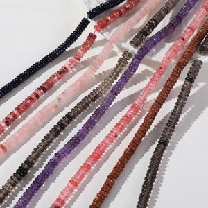 Detailed view of colorful 6mm rondelle crystal spacer beads for DIY jewelry making