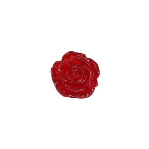 Perle rose rouge translucide pour bijoux DIY avec pétales sculptés en relief 3D réaliste