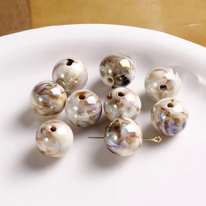 Aurora baroque acrylic round beads with marble pattern for DIY jewelry and phone chains