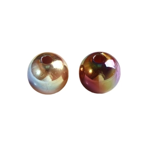 Aurora baroque iridescent acrylic round beads for DIY jewelry with metallic colorful finish