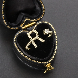 Minimalistischer Messing Initial Alphabet Offener Ring Für Damen Vergoldet Zirkonia Verstellbare Anfangsbuchstaben Ringe Schmuck