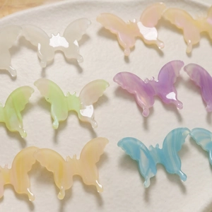 Pastel gradient acetate butterfly charms in assorted colors for DIY jewelry making