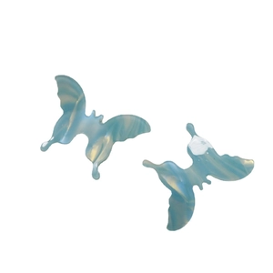 Gradient light blue acetate butterfly charm accessories for DIY jewelry and hair clips