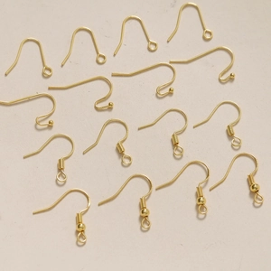 Ganchos para Pendientes de Cobre Bañados en Oro 18K Fornituras DIY Bola Resorte Alambre de Oreja Para Hacer Pendientes