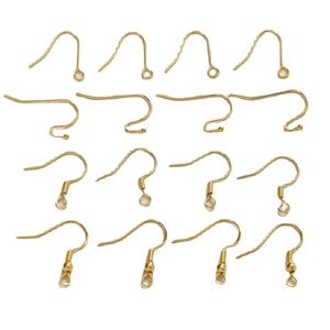 Set de ganchos para pendientes de cobre bañados en oro de 18K en cuatro estilos para joyas DIY